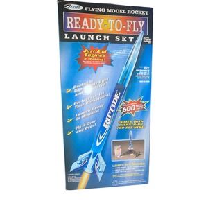 Estes Riptide Ready-To-Fly Flying Model Rocket Launch Set 1893 Blue 18 Inch